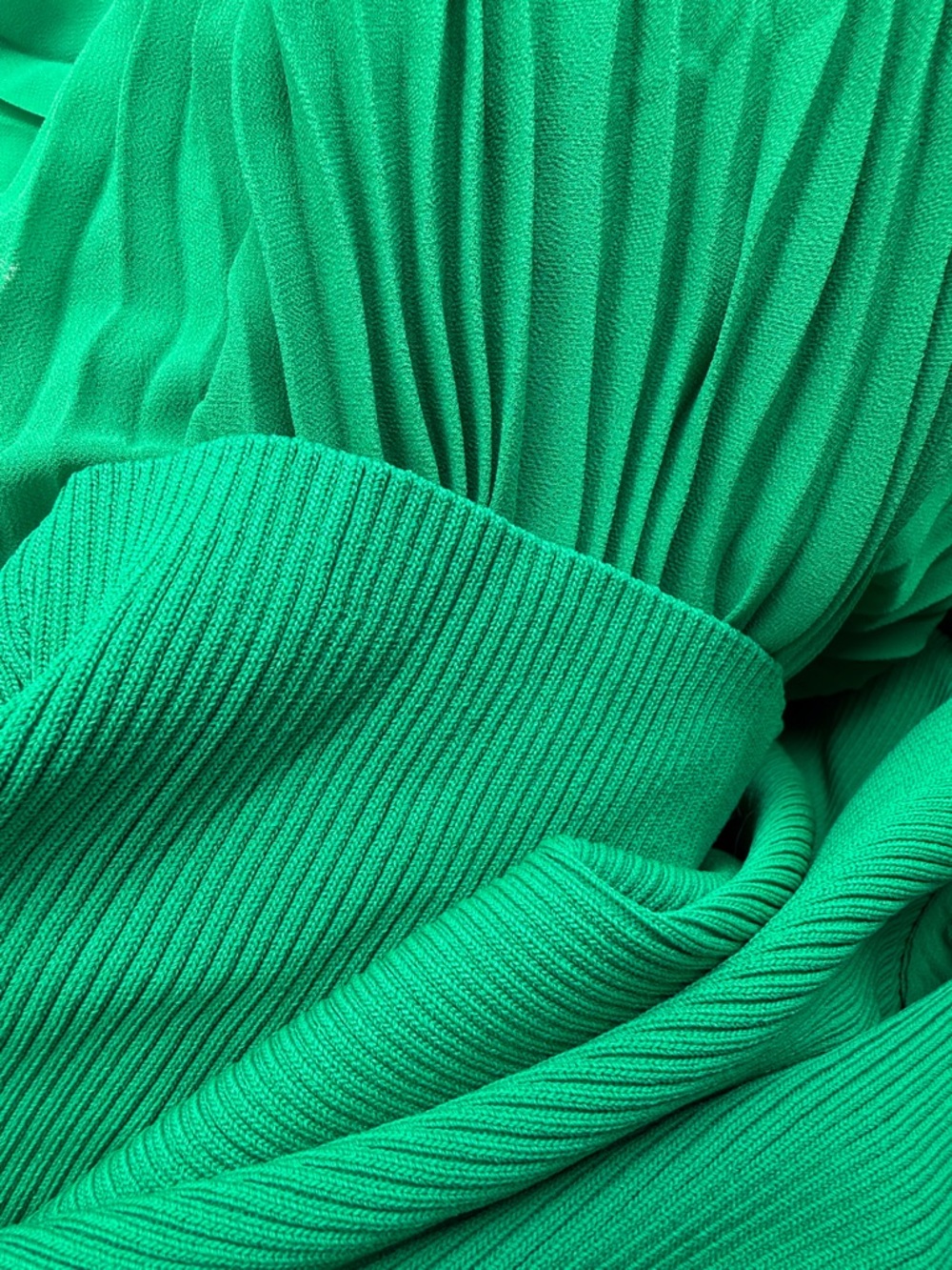 Mare Mare x Anthropologie Sleeveless Twofer Maxi Dress size M green knit pleat - Picture 5 of 5